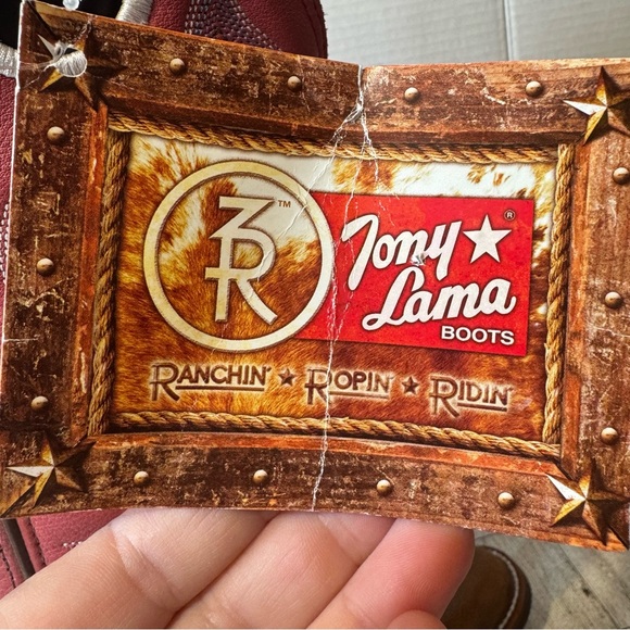 Tony Lama- NWT! Buckaroo Tall Pink/Brown Leather Cowgirl Boots- Sz. 7 - Picture 9 of 16